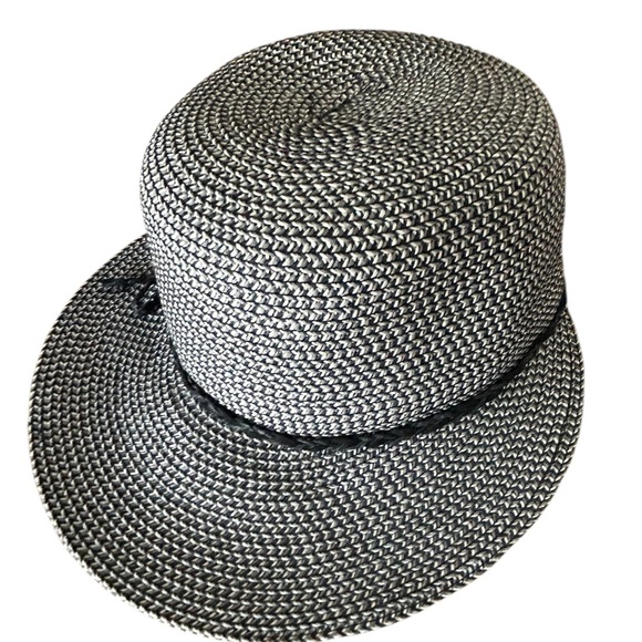 Nine West woven hat, NWOT, one size black gray - Picture 2 of 11